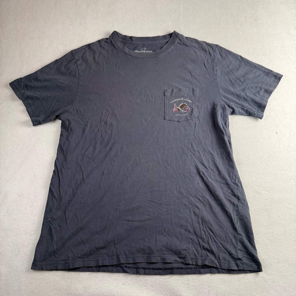 Vineyard Vines Mens Alabama Football Graphic Pocket T-Shirt Navy Blue Size M